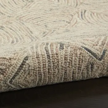 4' X 6' Ivory Tan and Gray Wool Geometric Area Rug
