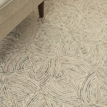 4' X 6' Ivory Tan and Gray Wool Geometric Area Rug