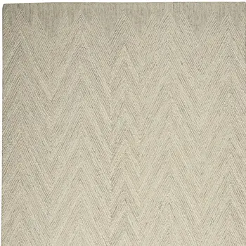 5' X 8' Ivory and Gray Wool Chevron Area Rug