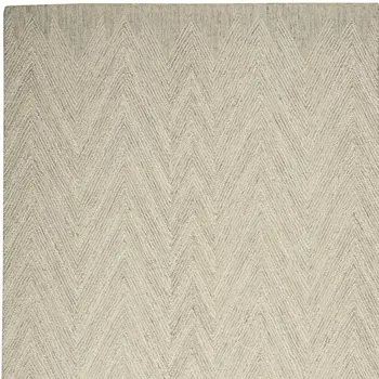 4' X 6' Ivory and Gray Wool Chevron Area Rug