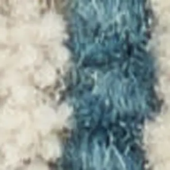5' X 8' Ivory And Turquoise Wool Geometric Area Rug