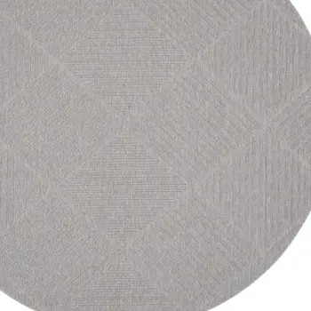 8' Ivory Black and Gray Floral Medallion Non Skid Runner Rug