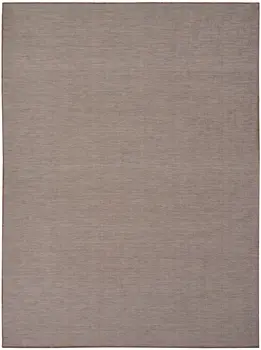 9' X 12' Ivory and Brown Damask Distressed Non Skid Area Rug