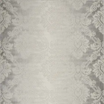 4' X 6' Gray and Ivory Damask Distressed Non Skid Area Rug