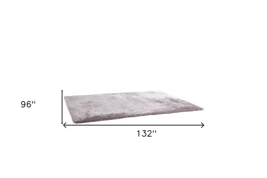 8' X 11' Silver Shag Hand Tufted Area Rug