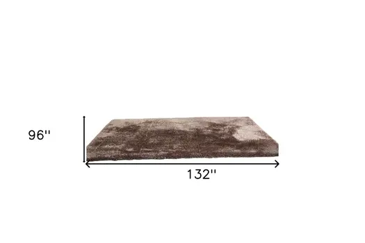 8' X 11' Charcoal Shag Hand Tufted Area Rug
