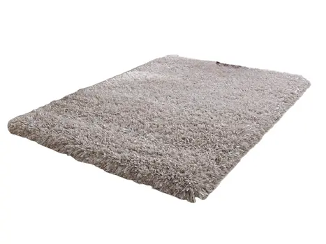 8' X 11' Beige Shag Hand Tufted Area Rug