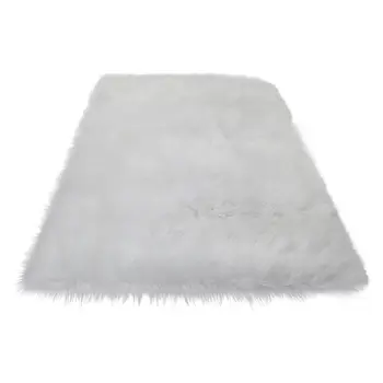 5' X 7' White Faux Sheepskin Shag Washable Area Rug