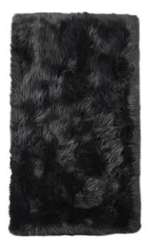 5' X 7' Gray Faux Fur Shag Washable Area Rug