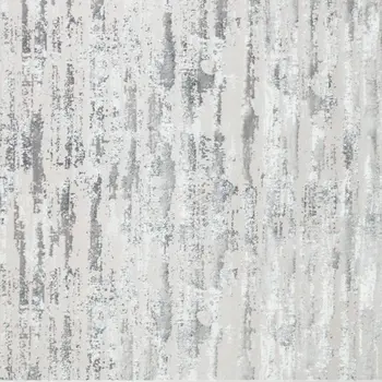 5' X 8' Silver Gray And Off White Abstract Washable Area Rug