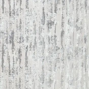 5' X 8' Silver Gray And Off White Abstract Washable Area Rug