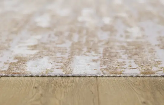5' X 8' Beige Ivory And Off White Abstract Washable Area Rug