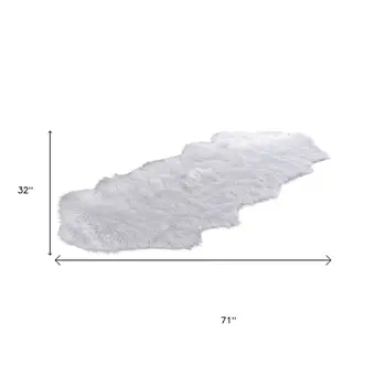 3' X 6' White Faux Fur Hand Tufted Area Rug