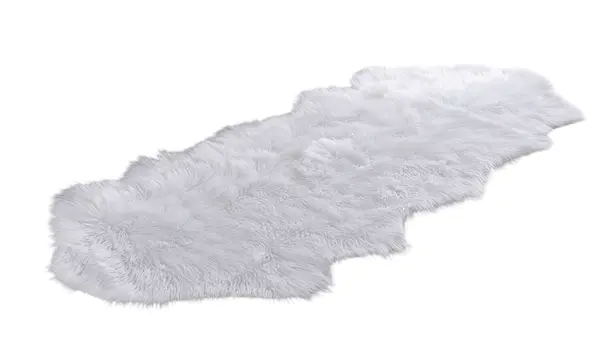 3' X 6' White Faux Fur Hand Tufted Area Rug