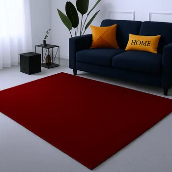 7' X 10' Red Faux Fur Shag Area Rug