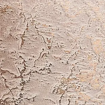 2' X 3' Beige and Gold Faux Fur Abstract Shag Non Skid Area Rug