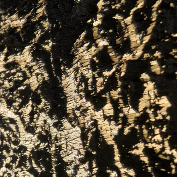 5' X 7' Black and Gold Faux Fur Abstract Shag Non Skid Area Rug