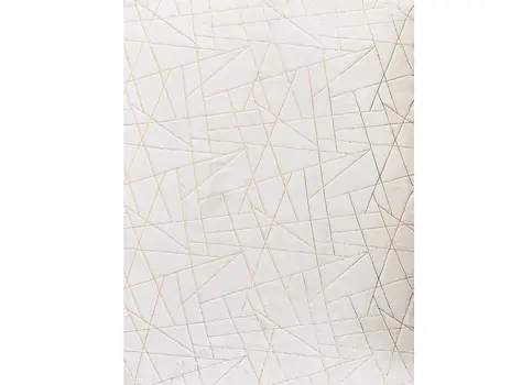 4' X 6' White and Gold Faux Fur Abstract Shag Non Skid Area Rug