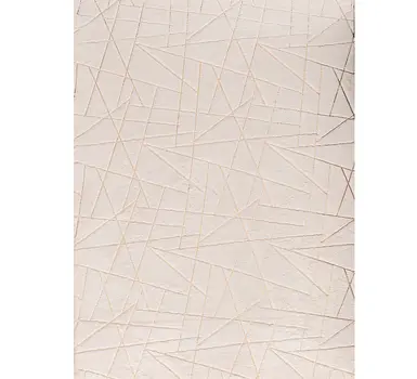 3' X 5' Beige and Gold Faux Fur Abstract Shag Non Skid Area Rug