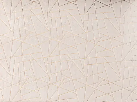 4' X 6' Beige and Gold Faux Fur Abstract Shag Non Skid Area Rug