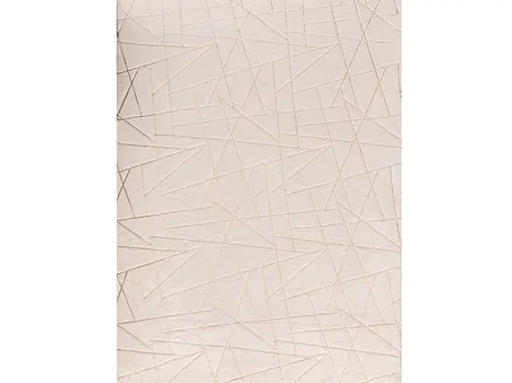 4' X 6' Beige and Gold Faux Fur Abstract Shag Non Skid Area Rug