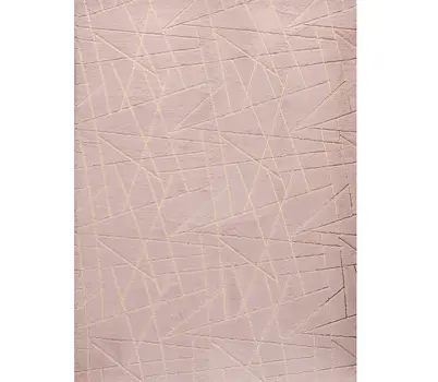 2' X 3' Pink and Gold Faux Fur Abstract Shag Non Skid Area Rug