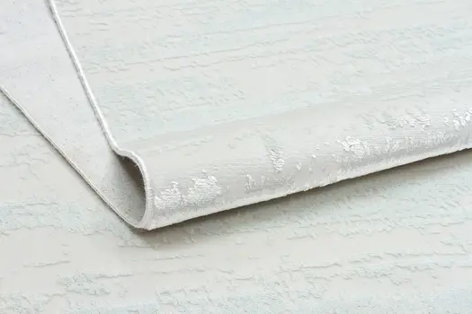 10' White Abstract Washable Runner Rug