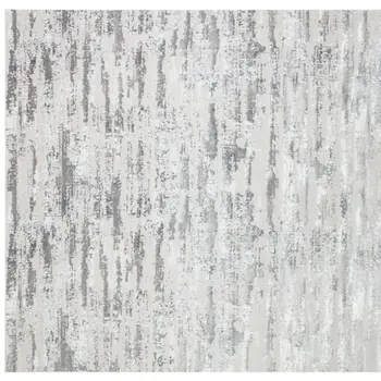 3' X 5' Silver Gray And Off White Abstract Washable Area Rug