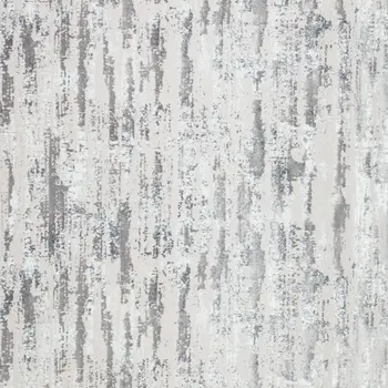 10' Gray Off White And Silver Abstract Washable Runner Rug