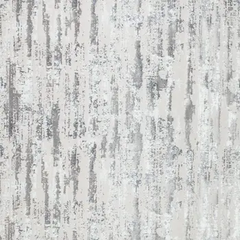 10' Gray Off White And Silver Abstract Washable Runner Rug