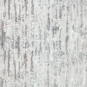4' X 6' Silver Gray And Off White Abstract Washable Area Rug