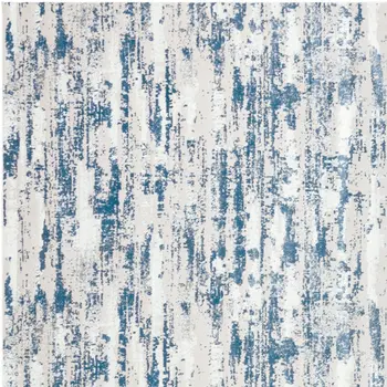 4' X 6' Navy Blue Gray And Off White Abstract Washable Area Rug