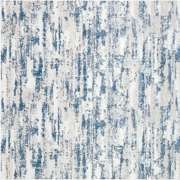 10' X 13' Navy Blue Gray And Off White Abstract Washable Area Rug