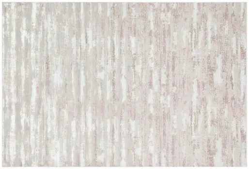 10' Beige Off White And Pink Abstract Washable Runner Rug