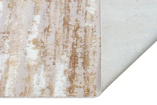 4' X 6' Beige Ivory And Off White Abstract Washable Area Rug
