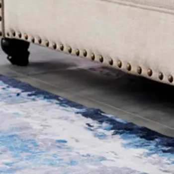 6' X 9' Blue and Yellow Abstract Printed Washable Non Skid Area Rug