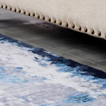 6' X 9' Blue and Yellow Abstract Printed Washable Non Skid Area Rug