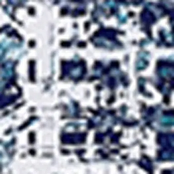 6' X 9' Blue and Silver Abstract Shag Printed Washable Non Skid Area Rug