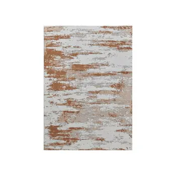 8' X 11' Gray and Brown Abstract Printed Washable Non Skid Area Rug