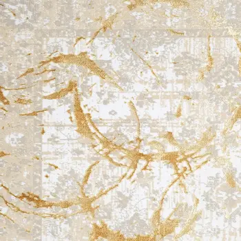 8' X 11' Beige and Gold Abstract Area Rug
