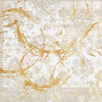 9' X 12' Beige and Gold Abstract Area Rug
