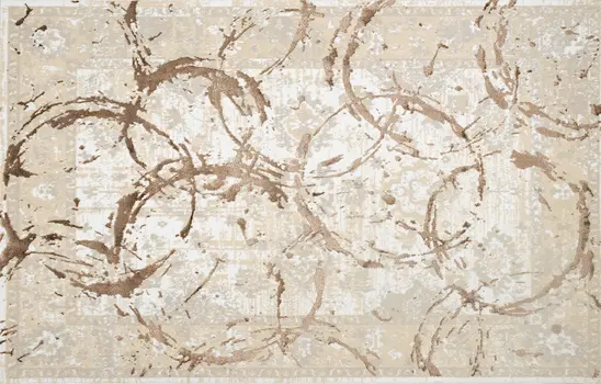 9' X 12' Beige and Gold Abstract Area Rug