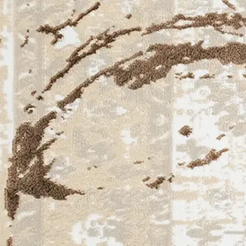 9' X 12' Beige and Gold Abstract Area Rug