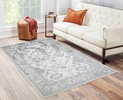 3' X 5' Gray and Silver Abstract Area Rug