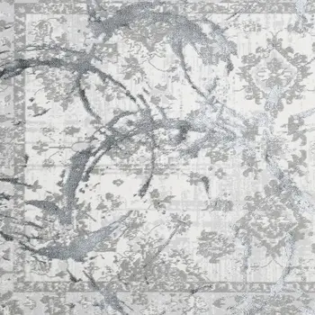 3' X 5' Gray and Silver Abstract Area Rug