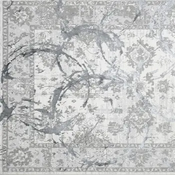 3' X 5' Gray and Silver Abstract Area Rug