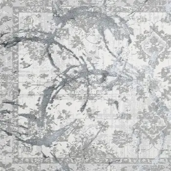 8' X 11' Gray and Silver Abstract Area Rug