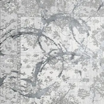 9' X 12' Gray and Silver Abstract Area Rug