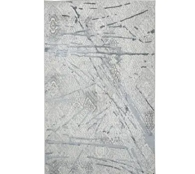 4' X 6' Gray and Silver Abstract Area Rug