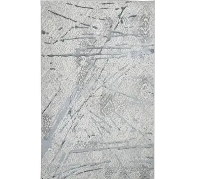 4' X 6' Gray and Silver Abstract Area Rug